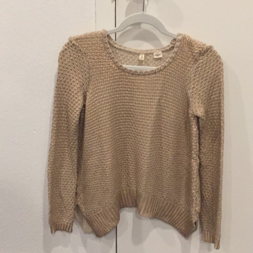 Anthropologie gold High low sweater